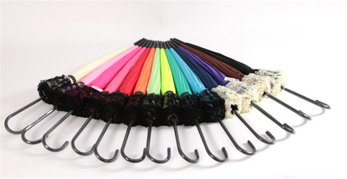 Umbrella Parasol Candy Color Princess Lace Pagoda Umbrella Long Handle Hook Gift - Picture 5 of 21