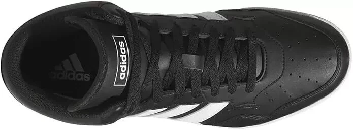 Tênis de basquete unissex Adidas adulto argola média JQ9994 preto/branco novo em folha - Imagem 4 de 4