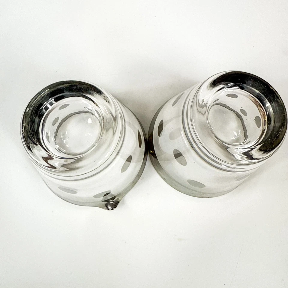 Juego de azúcar y crema a lunares plateados Dorothy Thorpe vintage Foto 4 de 4