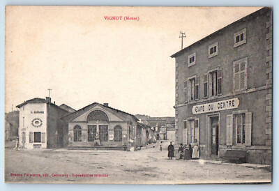 Meuse Grand Est France Postcard Vignot Cafe Du Centre Charcuterie c1910