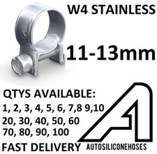 11-13mm Mini Stainless Steel Fuel Line Clips Petrol Clamps Pipe W4 11mm to 13mm