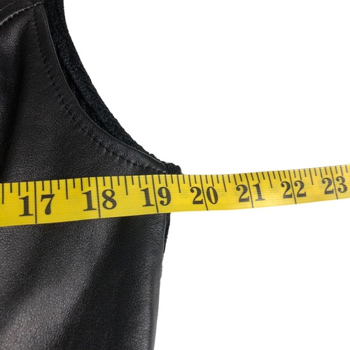 Vintage Carole Little Vest Womens Petite 14 Leather Zip Zebra Lined Wool Blend - Picture 14 of 14