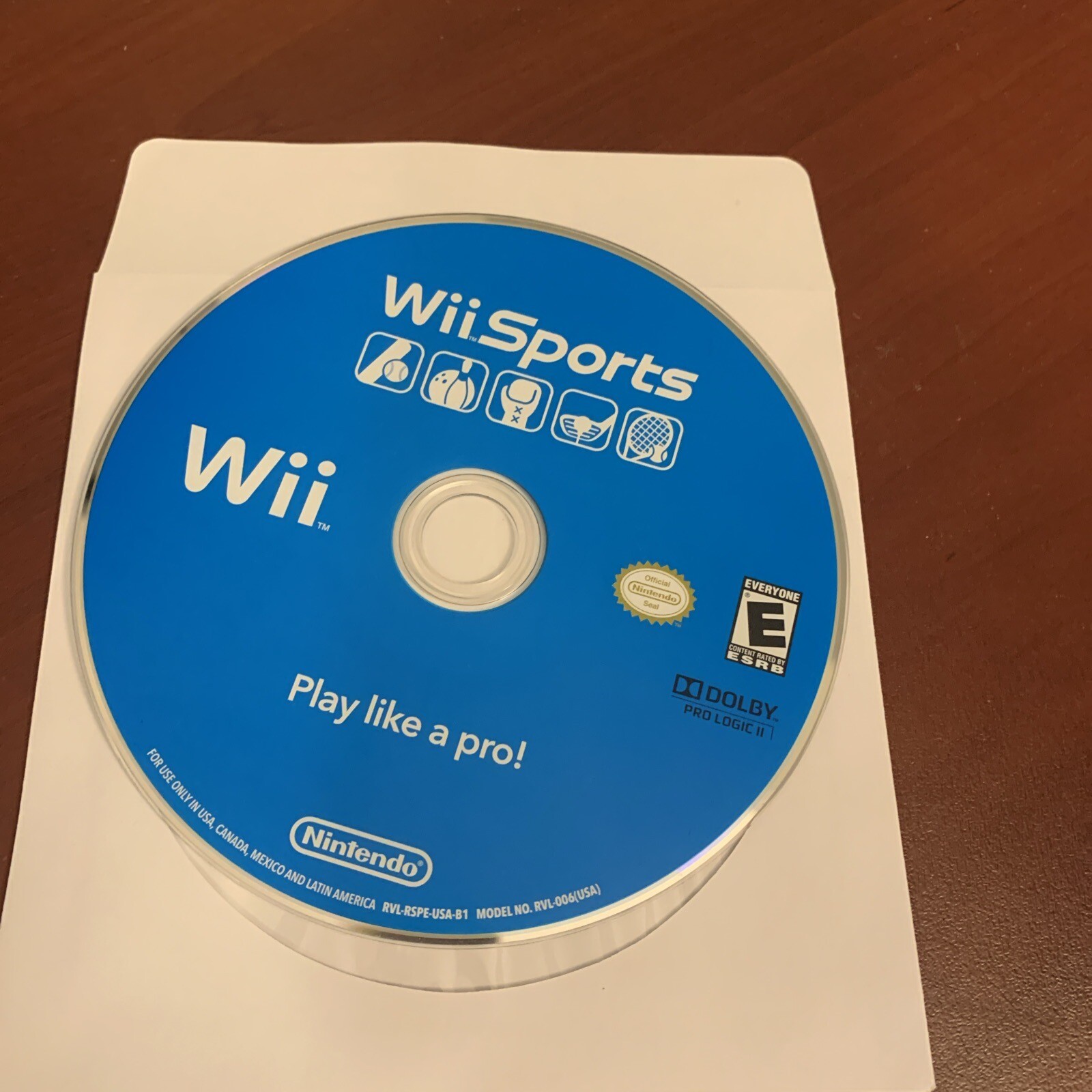 Wii Sports Game in Case! Nintendo Wii NO BOX IN PLASTIC SLEEVE