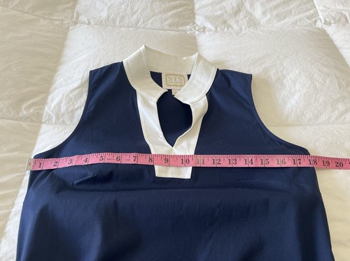 STS Sail to Sable | SZ S | Navy White Colorblock Sleeveless Dress | Nautical - Picture 4 of 7