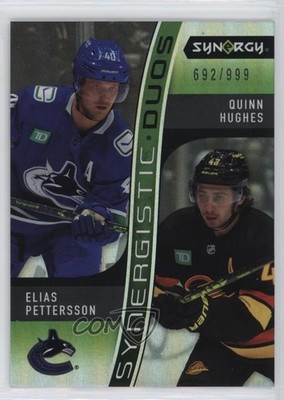 2023 Synergy Synergistic Duos Star-Star /999 Quinn Hughes Elias Pettersson 1m83