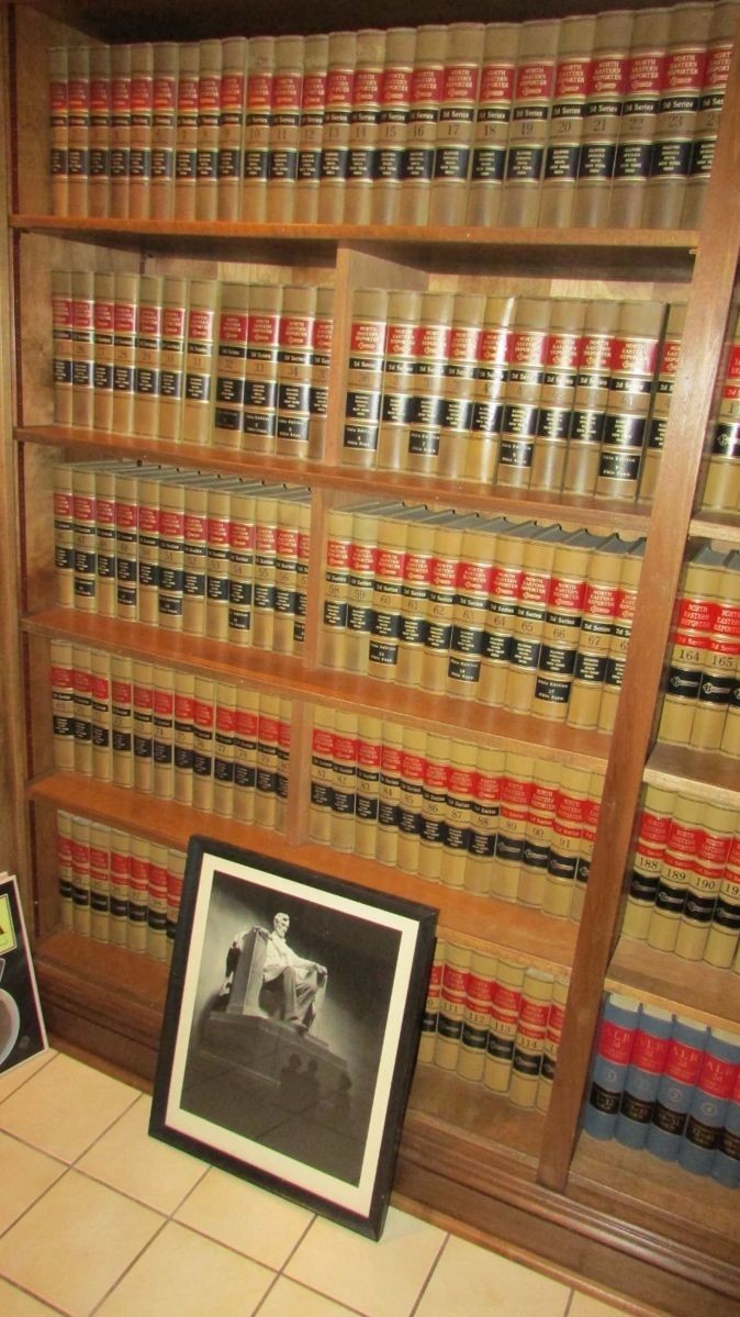 Vintage Large Lot 230 Law Legal Books Shelf Set Decoration Prop 1940s Red Gold