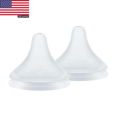 NUK Perfect Match, Flow Control, Soft Silicone Nipple with Anti-Colic Vent, 2 Pa