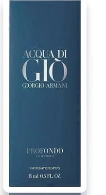 GIORGIO ARMANI Acqua Di Gio Profondo EDP Travel spray, 0.5oz/15ml. Sealed