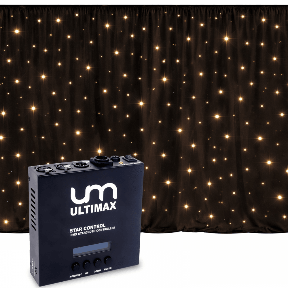 6 x 3M Starcloth Drape Back Drop Warm White LED Light Twinkle Star DJ Stage