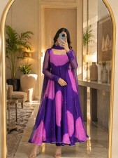 Indian Designer Faux Georgette Anarkali Suit With Dupatta For Function Wear