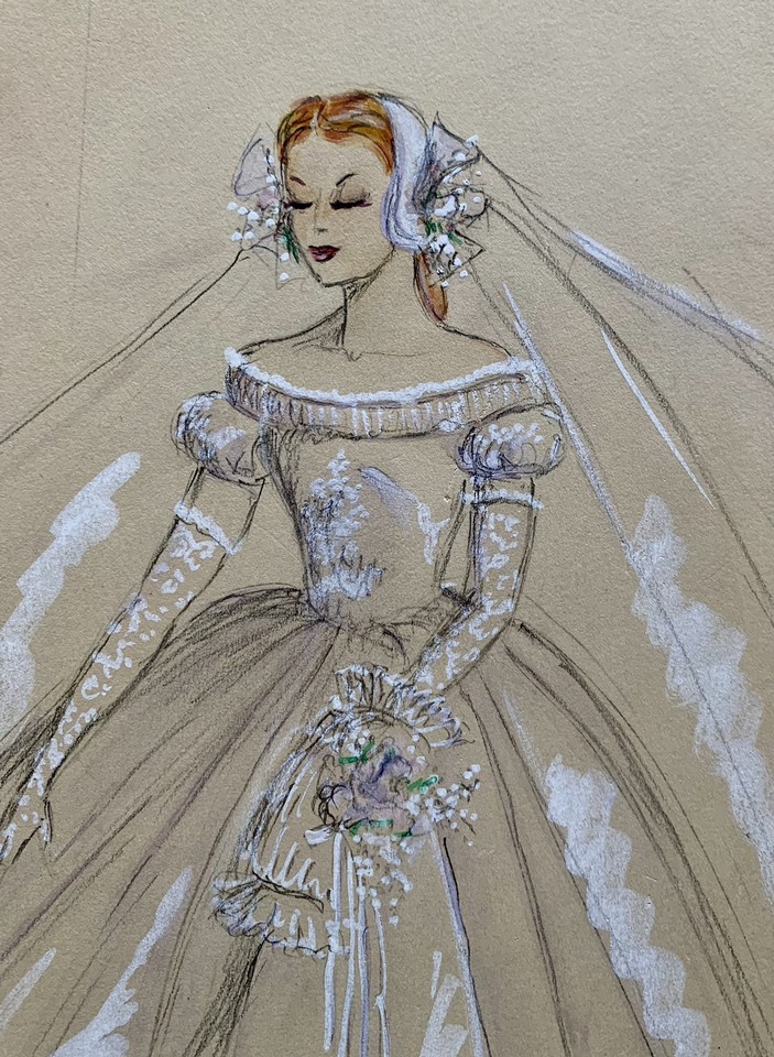 VENTA Spaulding 1949 VESTIDO DE NOVIA DISEÑO Original Hollywood Moda Diseños PinUp