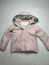 Abercrombie Kids Girls Pink Puffer Faux Fur Fleece Lined Jacket 9/10