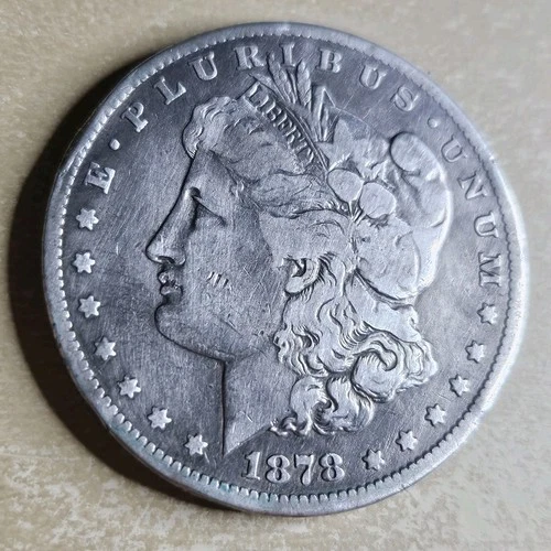 1878 CC Morgan Silver Dollar Fine F Almost Very Fine VF Details Cleaned
