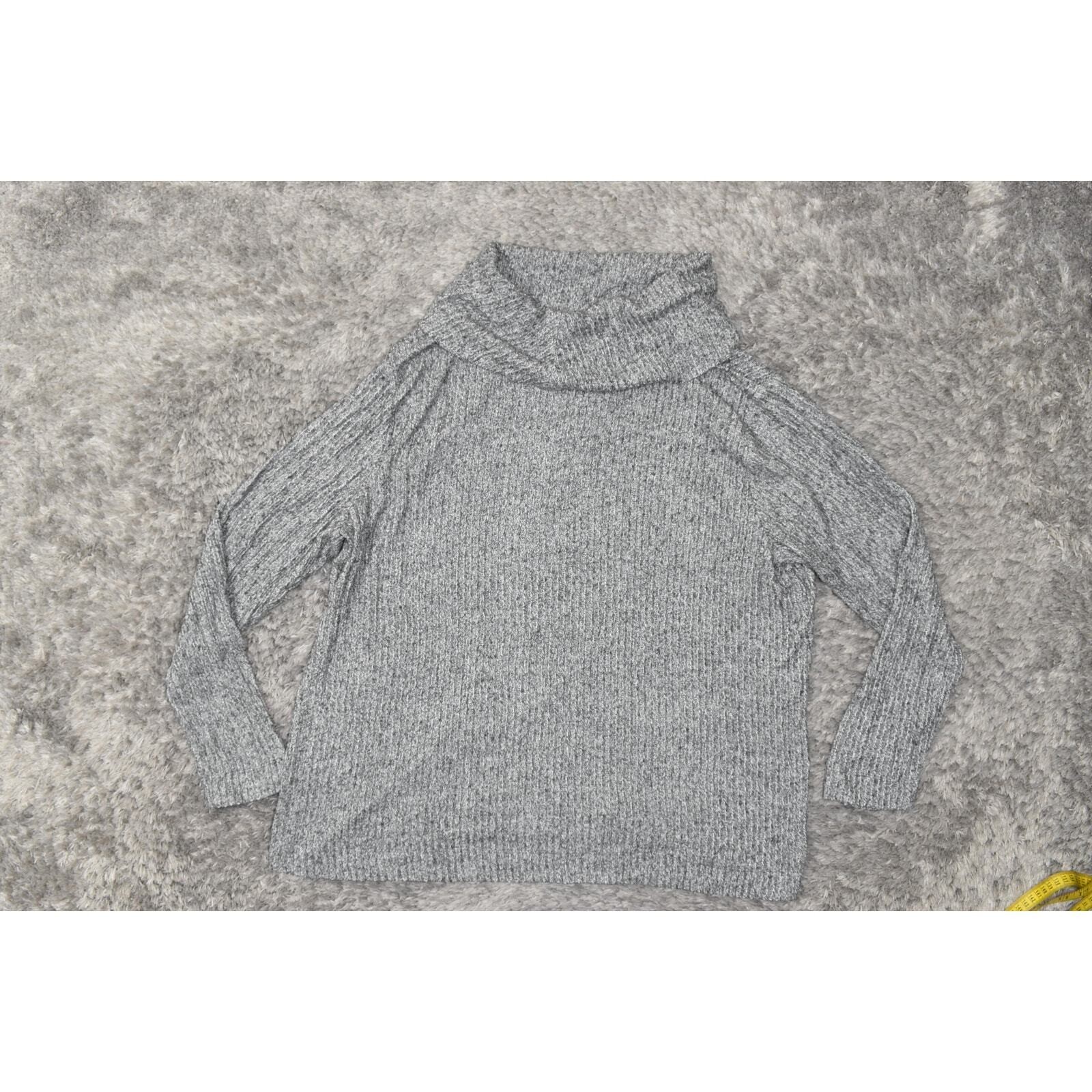 Loft Gray Solid Turtleneck Pullover Sweater Size … - image 3
