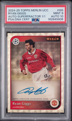 2024-25 Topps Merlin Ryan Giggs Superfractor 1/1 Auto - PSA 9/10