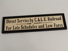 RARE CUMMINSVILLE STATION ORIGINAL SIGN CINCINNATI & LAKE ERIE RR 14 1/2 X 4
