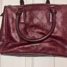Nine West Allyce Signature Handbag Strap & Handle Brick Red Color Medium Purse