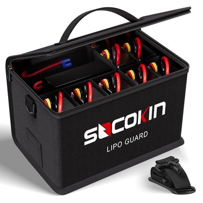 Lipo Battery Safe Bag Fireproof Explosionproof Bags Large Capacity Adjustable...