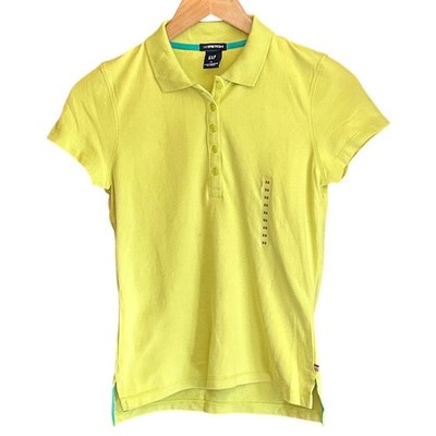 Vintage 2002 Deadstock Gap Baby Tee Polo Shirt Lime Green Y2K