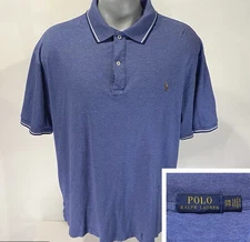 Polo Ralph Lauren Mens 2XB Short Sleeve Shirt Smooth Cotton Blue