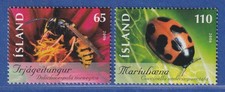 Iceland 2006 Insects and Spiders, Wasp Ladybug Mi. No. 1142-43 ** 