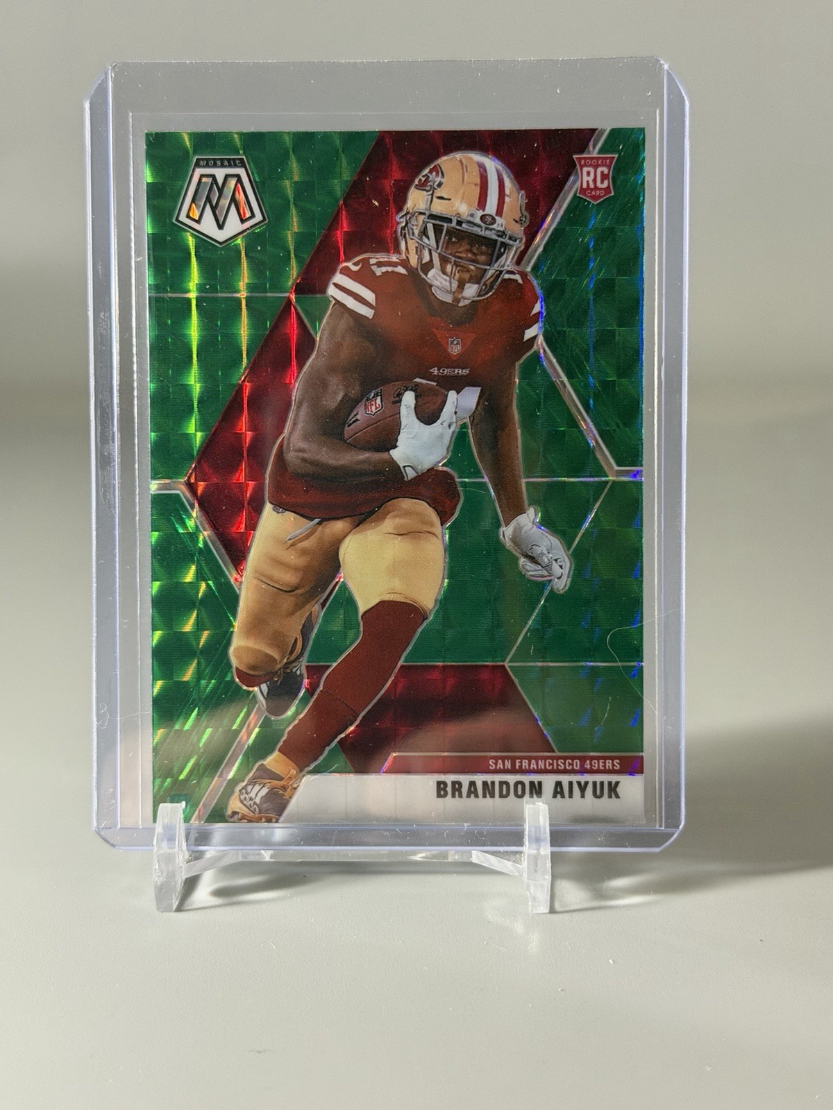 2020 Panini Mosaic - Rookies Brandon Aiyuk #210 Green Mosaic Prizm (RC)