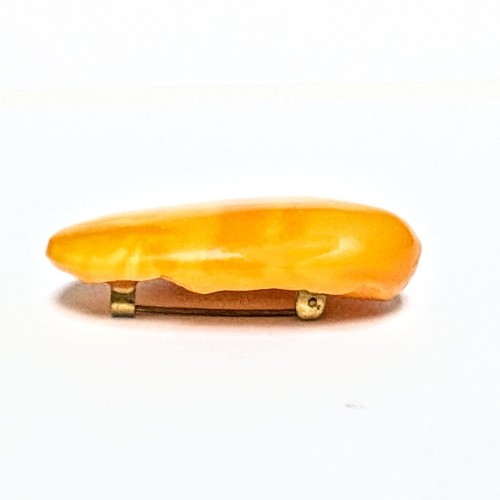 Antique Baltic Natural Butterscotch Amber Brooch Pin 8g 1 3/4" - Picture 3 of 5
