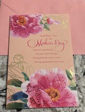 Mother  s Day - God Bless You Appreciated Loved 5.5  x 8  Religious Greeting Card