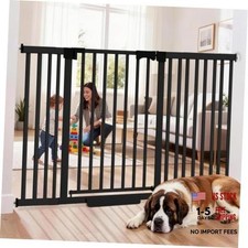 41" Extra Tall Dog Gate Indoor,30-62.5" Wide Heavy Black 30-62.5inches wide