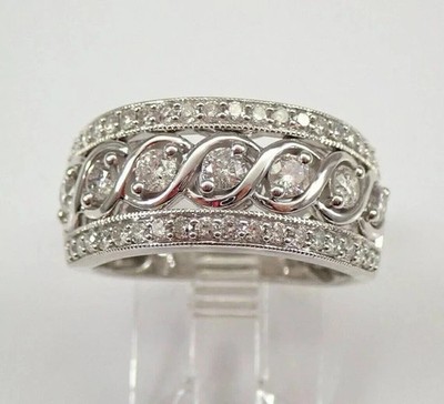 4Ct Round Cut Lab Created Diamond Engagement Band Ring In 14K White Gold Finish