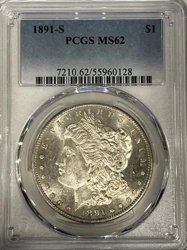 1891-S Morgan Silver Dollar MS62 PCGS