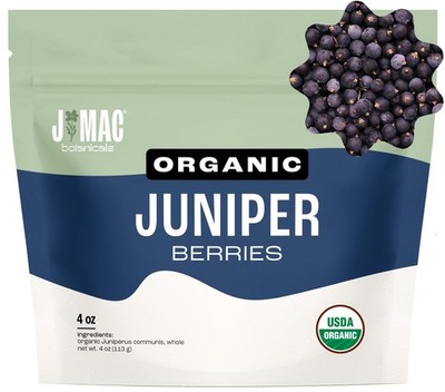 J MAC BOTANICALS, Organic Whole Juniper Berries, Certified Organic, juniper f...