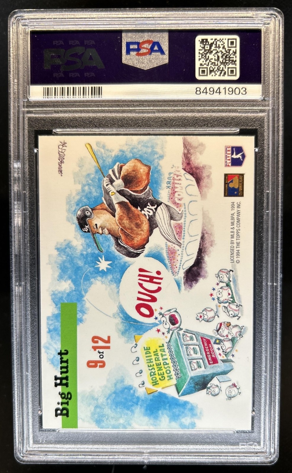 1994 Topps Stadium Club Frank Thomas Dugout Dirt #9 White Sox PSA 9 view 2