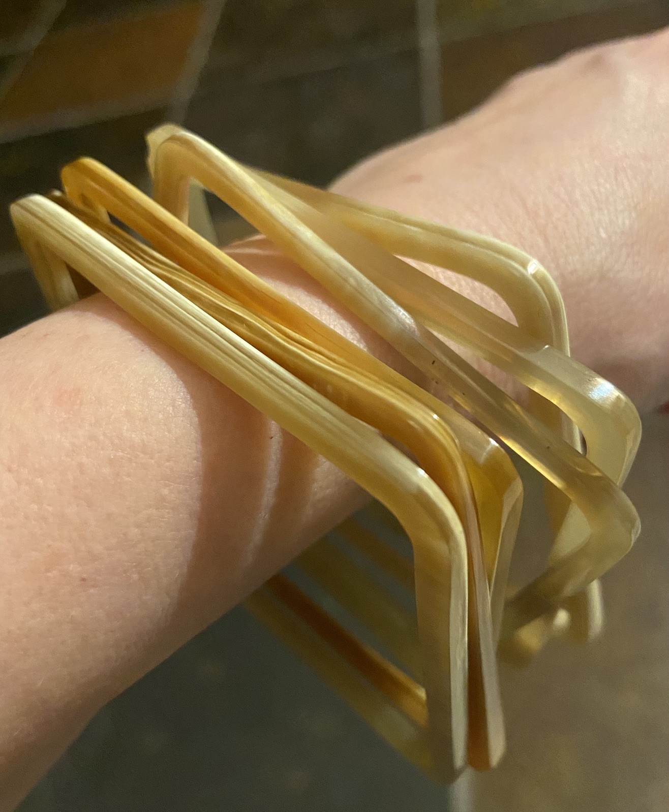 Bohemian Chic Bracelets Square & Stackable Cream/… - image 1