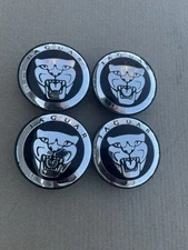 4 New JAGUAR Wheel Rim Center Caps S  XJ XJ8 XF XK F Type F Pace Black