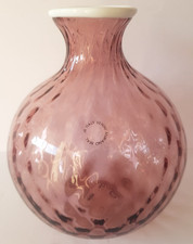 Vase Balloton en verre soufflé de Murano, signature Paolo Venini Italia, c 1984.