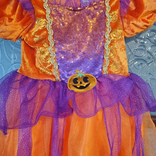 TU Vestido Calabaza Disfraz Halloween Diadema Niños 3-4 Años Excelente Estado - Imagen 8 de 23