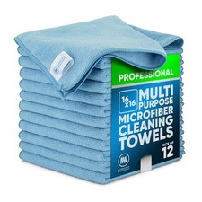 12 Pack Microfiber Cleaning Cloths - 16"x16" All-Purpose Towels for Dusting, Pol