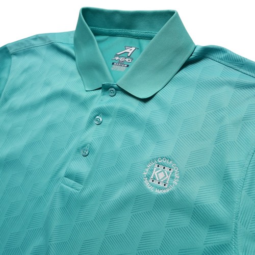 Ahead Golf Polo Mens Medium Teal Kahili Golf Course Maui Hawaii Shirt