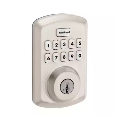 Kwikset Powerbolt 250 Electronic Deadbolt Door Lock Satin Nickel10-Button Keypad