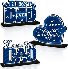 3Pcs Fathers Day Decorations Table Centerpiece Happy Fathers Day Decorations Woo