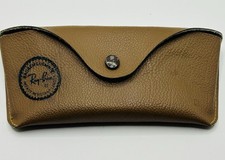 Ray Ban Bausch  Lomb Sunglass Case Brown Belt Loop Semi-Hard Snap VTG