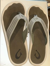 Men's Olukai Ulele Flip Flops Stone Size 12