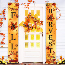 Fall Porch Banner Happy Fall Y'All Harvest Decor for Home Outdoor