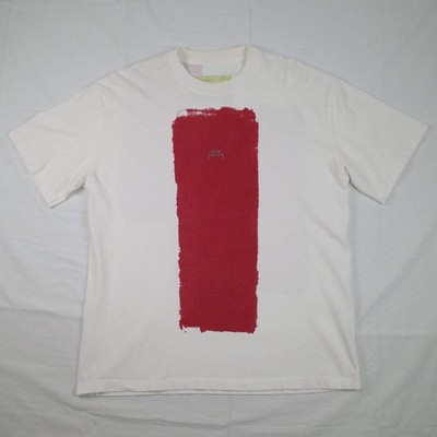 ACW Red Paint Print White T-Shirt Mens Medium