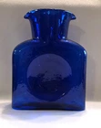 Blenko 384 Cobalt Blue Water Bottle Hand Blown Glass Vase Carafe 36 oz