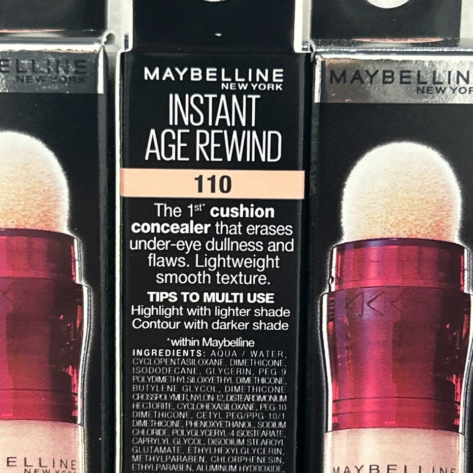 3x Maybelline Instant Age Rewind Eraser Multi‑Use Concealer 6 ml Shade 110 Fair - Image 2 of 4