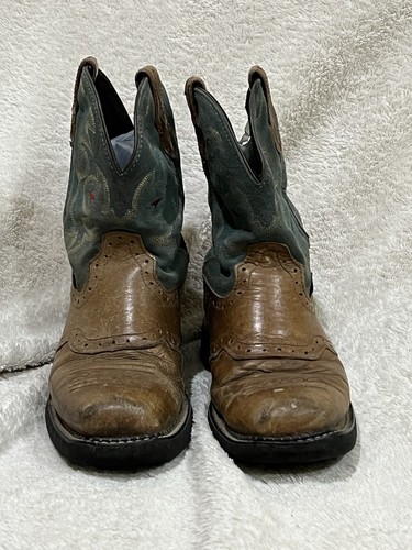 Justin Gypsy Western Leather Cowboy Boots Women's Size US 6.5 B Brown Blue L9966 - Picture 3 of 10