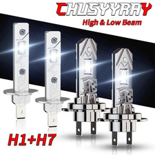 Fits MG ZR 2001-2005 H1+H7 White LED Headlight Bulbs High Low Beam