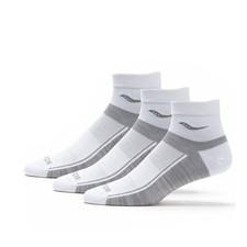 Saucony Inferno Ultralight Quarter Socks 3-Pack White Assorted S351004-101 NEW